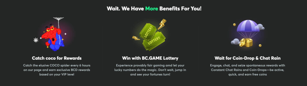 What bonuses does BC Game offer to bitcoin players